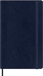 Kalendarz Moleskine 2025-2026 18-miesięczny rozmiar L (duży 13x21 cm) Tygodniowy Niebieski Ciemny/ Szafirowy Miękka oprawa (Moleskine Weekly Notebook Planner 2025/26 Large Soft Sapphire Blue Cover) - 8056999275419