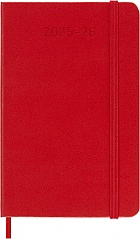 Kalendarz Moleskine 2025-2026 18-miesięczny rozmiar P (kieszonkowy 9x14 cm) Tygodniowy Czerwony/ Szkarłatny Twarda oprawa (Moleskine Weekly Horizontal Notebook Diary/Planner 2025/26 Pocket Hard Scarlet Red Cover) - 8056999275457