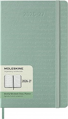 Kalendarz Moleskine 2026-2027 18-miesięczny rozmiar L (duży 13x21 cm) Tygodniowy Szałwiowa Zieleń Twarda oprawa (Moleskine Weekly Notebook Diary/Planner 2026-2027 Large Sage Green Hard Cover) - 8056999279141