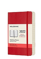 Kalendarz Moleskine 2022 12M rozmiar P (kieszonkowy 9x14 cm) Dzienny Czerwony/Szkarłatny Miękka oprawa (Moleskine Daily Notebook Diary/Planner 2022 Pocket Scarlet Red Soft Cover) - 8056420855685