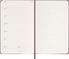 Kalendarz Moleskine 2024 12M rozmiar L (duży 13x21 cm) Tygodniowy Czerwony Burgund Twarda oprawa (Moleskine Weekly Notebook Diary/Planner 2024 Large Burgundy Red Hard Cover) - 8056598857108