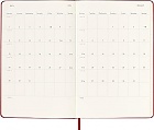 Kalendarz Moleskine 2024 12M rozmiar L (duży 13x21 cm) Tygodniowy Czerwony/ Szkarłatny Twarda oprawa (Moleskine Weekly Notebook Diary/Planner 2024 Large Scarlet Red Hard Cover) - 8056598856637