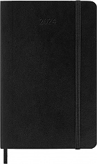 Kalendarz Moleskine 2024 12M rozmiar P (kieszonkowy 9x14 cm) Dzienny Czarny Miękka oprawa (Moleskine Daily Notebook Diary/Planner 2024 Pocket Black Soft Cover) - 8056598856576