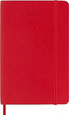 Kalendarz Moleskine 2024 12M rozmiar P (kieszonkowy 9x14 cm) Dzienny Czerwony/Szkarłatny Miękka oprawa (Moleskine Daily Notebook Diary/Planner 2024 Pocket Scarlet Red Soft Cover) - 8056598856583