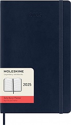 Kalendarz Moleskine 2025 12M rozmiar L (duży 13x21 cm) Dzienny Niebieski/Szafirowy Miękka oprawa (Moleskine Daily Notebook Diary/Planner 2025 Large Sapphire Blue Soft Cover) - 8056999270155