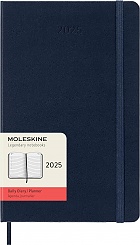 Kalendarz Moleskine 2025 12M rozmiar L (duży 13x21 cm) Dzienny Niebieski/Szafirowy Twarda oprawa (Moleskine Daily Notebook Diary/Planner 2025 Large Sapphire Blue Hard Cover) - 8056999270124