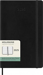 Kalendarz Moleskine 2025 12M rozmiar L (duży 13x21 cm) Horyzontalny Tygodniowy Czarny Miękka oprawa (Moleskine Weekly Horizontal Notebook Diary/Planner 2025 Large Black Soft Cover) - 8056999270469