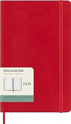 Kalendarz Moleskine 2025 12M rozmiar L (duży 13x21 cm) Tygodniowy Czerwony/ Szkarłatny Miękka oprawa (Moleskine Weekly Notebook Diary/Planner 2025 Large Scarlet Red Soft Cover) -  8056999270322