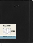 Kalendarz Moleskine 2025 12M rozmiar XL (bardzo duży 19x25 cm) Miesięczny Czarny Miękka oprawa (Moleskine Monthly Diary/Planner 2025 Extra Large Black Soft Cover) - 8056999270513