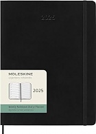 Kalendarz Moleskine 2025 12M rozmiar XL (bardzo duży 19x25 cm) Tygodniowy Czarny Miękka oprawa (Moleskine Weekly Notebook Diary/Planner 2025 Extra Large Black Soft Cover) - 8056999270438