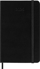 Kalendarz Moleskine 2025 12M rozmiar P (kieszonkowy 9x14 cm) Dzienny Czarny Twarda oprawa (Moleskine Daily Notebook Diary/Planner 2025 Pocket Black Hard Cover) - 8056999270193