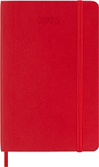 Kalendarz Moleskine 2025 12M rozmiar P (kieszonkowy 9x14 cm) Dzienny Czerwony/Szkarłatny Miękka oprawa (Moleskine Daily Notebook Diary/Planner 2025 Pocket Scarlet Red Soft Cover) - 8056999270230