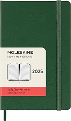 Kalendarz Moleskine 2025 12M rozmiar P (kieszonkowy 9x14 cm) Dzienny Zielony Mirt Twarda oprawa (Moleskine Daily Notebook Diary/Planner 2025 Pocket Myrtle Green Hard Cover) - 8056999270759