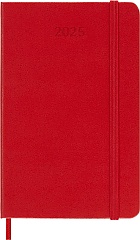 Kalendarz Moleskine 2025 12M rozmiar P (kieszonkowy 9x14 cm) Tygodniowy Czerwony/Szkarłatny Twarda oprawa (Moleskine Weekly Notebook Diary/Planner 2025 Pocket Scarlet Red Hard Cover) - 8056999270353