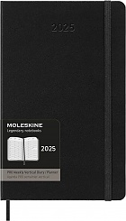 Kalendarz Moleskine 2025 12M PRO rozmiar L (duży 13x21 cm) Wertykalny Tygodniowy Czarny Twarda oprawa (Moleskine Weekly Vertical 2025 PRO Planner Large Black Hard Cover) - 8056999270247