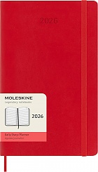 Kalendarz Moleskine 2026 12M rozmiar L (duży 13x21 cm) Dzienny Czerwony/Szkarłatny Miękka oprawa (Moleskine Daily Notebook Diary/Planner 2026 Large Scarled Red Soft Cover) - 8056999274580