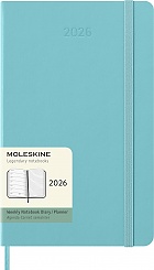 Kalendarz Moleskine 2026 12M rozmiar L (duży 13x21 cm) Tygodniowy Akwamaryna Twarda oprawa (Moleskine Weekly Notebook Diary/Planner 2026 Large Aquamarine Hard Cover) - 8056999276409