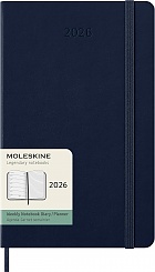 Kalendarz Moleskine 2026 12M rozmiar L (duży 13x21 cm) Tygodniowy Niebieski/ Szafirowy Twarda oprawa (Moleskine Weekly Notebook Diary/Planner 2026 Large Sapphire Blue Hard Cover) - 8056999274672