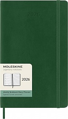 Kalendarz Moleskine 2026 12M rozmiar L (duży 13x21 cm) Tygodniowy Zielony Mirt Miękka oprawa (Moleskine Weekly Notebook Diary/Planner 2026 Large Myrtle Green Soft Cover) - 8056999275532