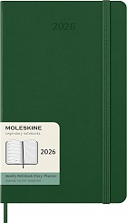 Kalendarz Moleskine 2026 12M rozmiar L (duży 13x21 cm) Tygodniowy Zielony Mirt Twarda oprawa (Moleskine Weekly Notebook Diary/Planner 2026 Large Myrtle Green Hard Cover) - 8056999275525