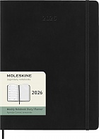 Kalendarz Moleskine 2026 12M rozmiar XL (bardzo duży 19x25 cm) Tygodniowy Czarny Miękka oprawa (Moleskine Weekly Notebook Diary/Planner 2026 Extra Large Black Soft Cover) - 8056999275266