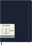 Kalendarz Moleskine 2026 12M rozmiar XL (bardzo duży 19x25 cm) Tygodniowy Niebieski Szafirowy Twarda oprawa (Moleskine Weekly Notebook Diary/Planner 2026 Extra Large Sapphire Blue Hard Cover) - 8056999275235