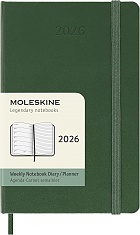 Kalendarz Moleskine 2026 12M rozmiar P (kieszonkowy 9x14 cm) Tygodniowy Zielony Mirt Twarda oprawa (Moleskine Weekly Notebook Diary/Planner 2026 Pocket Myrtle Green Hard Cover) - 8056999275549