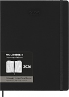 Kalendarz Moleskine 2026 12M PRO rozmiar XL (bardzo duży 19x25 cm) Wertykalny Tygodniowy Czarny Twarda oprawa (Moleskine Weekly Vertical 2026 PRO Planner Extra Large Black Hard Cover) - 8056999274665