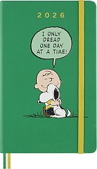 Kalendarz Moleskine 2026 12M Fistaszki Peanuts Charlie i Snoopy rozmiar L (duży 13x21 cm) Dzienny Zielony Twarda oprawa (Moleskine Limited Edition Peanuts Daily Notebook/Planner 2026 Large Green Hard Cover) - 8056999277154