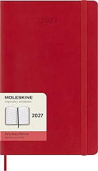 Kalendarz Moleskine 2027 12M rozmiar L (duży 13x21 cm) Dzienny Czerwony/Szkarłatny Miękka oprawa (Moleskine Daily Notebook Diary/Planner 2027 Large Scarled Red Soft Cover) - 8056999279400