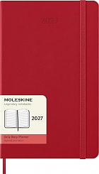 Kalendarz Moleskine 2027 12M rozmiar L (duży 13x21 cm) Dzienny Czerwony/Szkarłatny Twarda oprawa (Moleskine Daily Notebook Diary/Planner 2027 Large Scarled Red Hard Cover) - 8056999279370