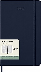 Kalendarz Moleskine 2027 12M rozmiar L (duży 13x21 cm) Tygodniowy Niebieski/ Szafirowy Twarda oprawa (Moleskine Weekly Notebook Diary/Planner 2027 Large Sapphire Blue Hard Cover) - 8056999279493