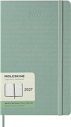 Kalendarz Moleskine 2027 12M rozmiar L (duży 13x21 cm) Tygodniowy Szałwiowa Zieleń Twarda oprawa (Moleskine Weekly Notebook Diary/Planner 2027 Large Sage Green Hard Cover) - 8056999279165