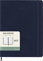 Kalendarz Moleskine 2027 12M rozmiar XL (bardzo duży 19x25 cm) Tygodniowy Niebieski Szafirowy Miękka oprawa (Moleskine Weekly Notebook Diary/Planner 2027 Extra Large Sapphire Blue Soft Cover) - 8056999279646