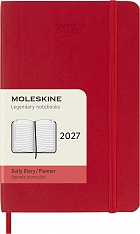 Kalendarz Moleskine 2027 12M rozmiar P (kieszonkowy 9x14 cm) Dzienny Czerwony/Szkarłatny Miękka oprawa (Moleskine Daily Notebook Diary/Planner 2027 Pocket Scarlet Red Soft Cover) - 8056999279462