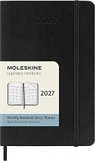 Kalendarz Moleskine 2027 12M rozmiar P (kieszonkowy 9x14 cm) Miesięczny Czarny Miękka oprawa (Moleskine Monthly Diary/Planner 2027 Pocket Black Soft Cover) - 8056999279738