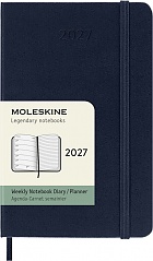 Kalendarz Moleskine 2027 12M rozmiar P (kieszonkowy 9x14 cm) Tygodniowy Niebieski/Szafirowy Twarda oprawa (Moleskine Weekly Notebook Diary/Planner 2027 Pocket Sapphire Blue Hard Cover) - 8056999279561