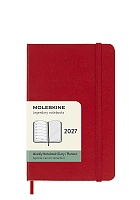 Kalendarz Moleskine 2027 12M rozmiar P (kieszonkowy 9x14 cm) Tygodniowy Czerwony/Szkarłatny Twarda oprawa (Moleskine Weekly Notebook Diary/Planner 2027 Pocket Scarlet Red Hard Cover) - 8056999279585