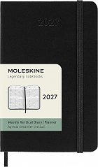 Kalendarz Moleskine 2027 12M rozmiar P (kieszonkowy 9x14 cm) Wertykalny Tygodniowy Czarny Twarda oprawa (Moleskine Weekly Vertical Diary/Planner 2027 Pocket Black Hard Cover) - 8056999279714