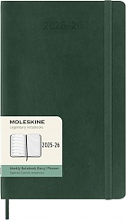 Kalendarz Moleskine 2025-2026 18-miesięczny rozmiar L (duży 13x21 cm) Tygodniowy Zielony Mirt Miękka oprawa (Moleskine Classic 18 Month 2025/26 Weekly Planner Soft Cover Large Myrtle Green) - 8056999275600