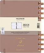 Kalendarz Moleskine 2023-2024 Akademicki (od lipca do czerwca) rozmiar XL (19x25 cm) na Spirali Tygodniowy i Miesięczny Migdałowy Twarda oprawa (Moleskine Academic Spiral Weekly and Monthly Planner 2023-2024 Extra Large Crush Almond)