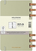 Kalendarz Moleskine 2025-2026 Akademicki (od lipca do czerwca) rozmiar L (13x21 cm) na Spirali Tygodniowy i Miesięczny Zielony Kiwi Twarda oprawa (Moleskine Academic Spiral Weekly and Monthly Planner 2025-2026 Large Crush Kiwi) - 8056999276508