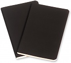 Zestaw 2 zeszytów Moleskine Volant L duże (13x21 cm) Czyste Czarne Miękka oprawa (Moleskine Volant Set of 2 Large Plain Journals Black Soft Cover) - 9788867320530