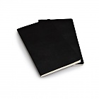 Zestaw 2 zeszytów Moleskine Volant L duże (13x21 cm) w Linie Czarne Miękka oprawa (Moleskine Volant Set of 2 Large Ruled Journals Black Soft Cover) - 9788867320516