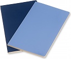 Zestaw 2 zeszytów Moleskine Volant XL extra duże (19x25 cm) Czyste Niebieskie Pudrowy i Królewski Miękka oprawa (Moleskine Volant Set of 2 Extra Large Plain Journals Powder Blue / Royal Blue Soft Cover) - 8051272890587