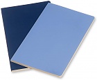 Zestaw 2 zeszytów Moleskine Volant L duże (13x21 cm) Czyste Niebieske Pudrowy i Królewski Miękka oprawa (Moleskine Volant Set of 2 Large Plain Journals Powder Blue / Royal Blue Soft Cover) - 8051272890525