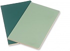 Zestaw 2 zeszytów Moleskine Volant XS bardzo małe (6.5x10.5 cm) Czyste Zielony Szałwiowy i Zielony Wodorostów Miękka oprawa (Moleskine Volant Set of 2 Plain Journals XS Sage Green Seaweed Green Soft Cover)- 8051272890389