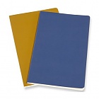 Zestaw 2 zeszytów Moleskine Volant XS bardzo małe (6.5x10.5 cm) w Linie Niebieski i Żółty Bursztynowy Miękka oprawa (Moleskine Volant Set of 2 Ruled Journals XS Blue Amber Yellow Soft Cover) - 8058647620541
