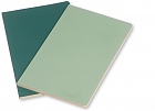 Zestaw 2 zeszytów Moleskine Volant XS bardzo małe (6.5x10.5 cm) w Linie Zielony Szałwiowy i Zielony Wodorostów Miękka oprawa (Moleskine Volant Set of 2 Ruled Journals XS Sage Green Seaweed Green Soft Cover)- 8051272890341