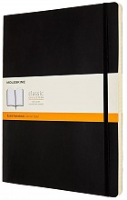 Notatnik Moleskine XXL bardzo duży (21,6x27,9 cm) w Linie Czarny Miękka oprawa (Moleskine Classic Notebook Soft Cover XXL Ruled Black) - 8053853602770